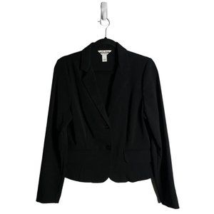 Midtown Women's Black Single Breasted Notch Lapel Blazer